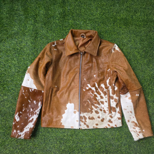 Handmade Cowhide Leather Jacket – Western Style Men's Outerwear
