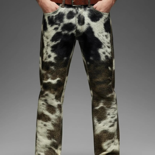 Handmade Hair-On Cowhide Pants – Men's Western Pants for Rodeo & Festivals