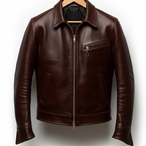 Handcrafted Brown Real Leather Jacket Men – Vintage Cafe Racer Coat