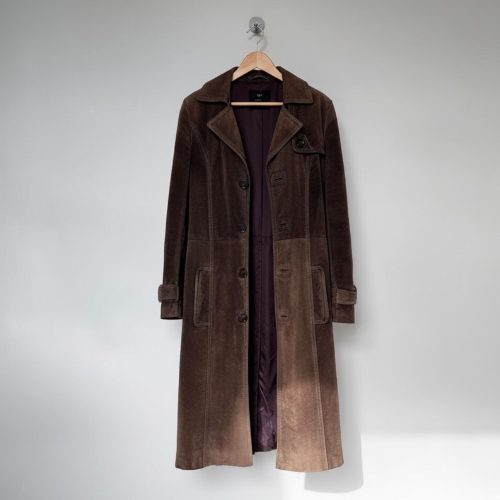 Vintage Brown Suede Coat, Timeless 70s Style Trench for Effortless Fall Fashion