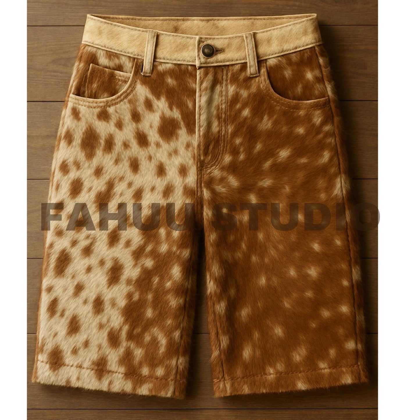 Handcrafted Cowhide Leather Shorts | Hair-On Cow Skin Western Style Pants – Festival & Statement Wear