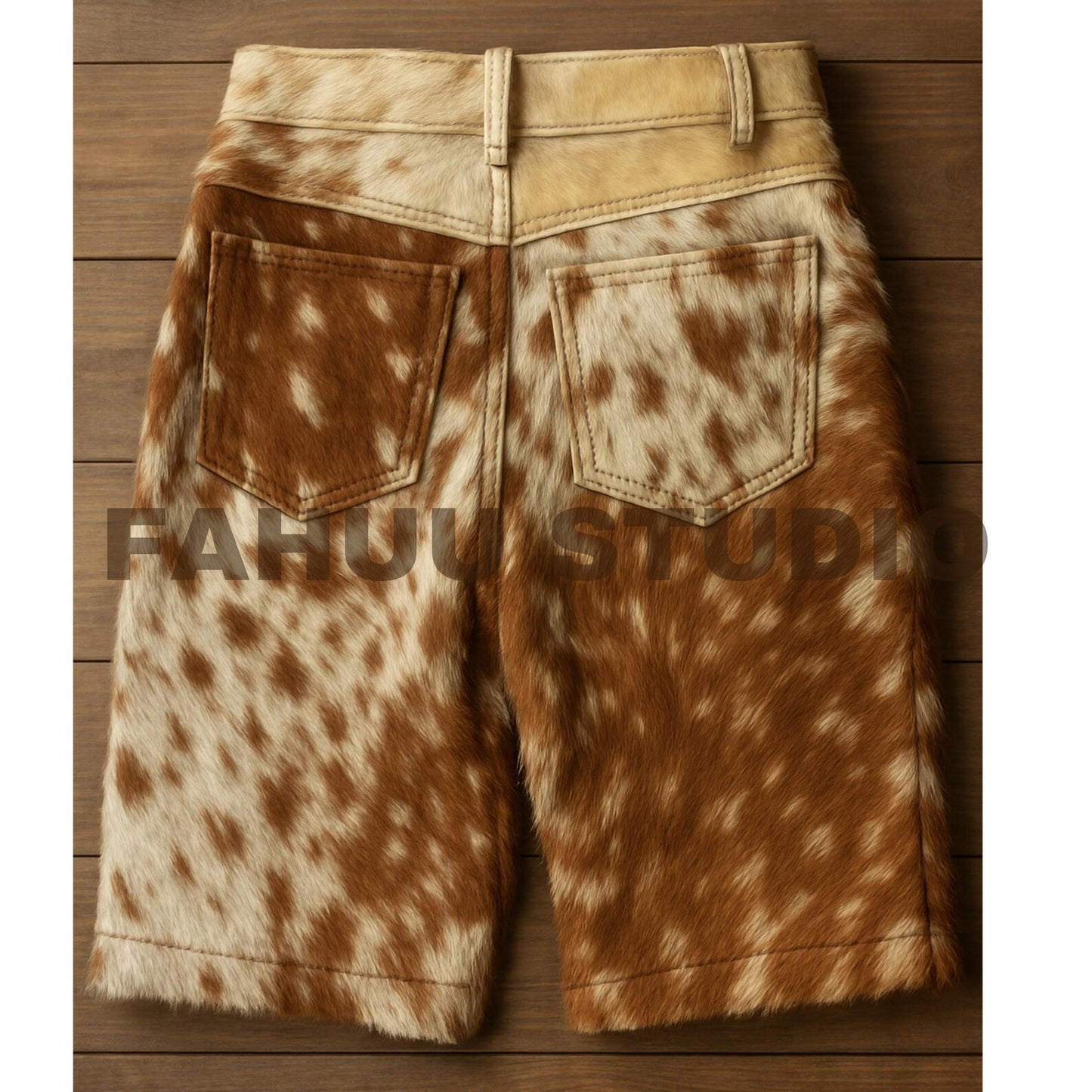 Handcrafted Cowhide Leather Shorts | Hair-On Cow Skin Western Style Pants – Festival & Statement Wear