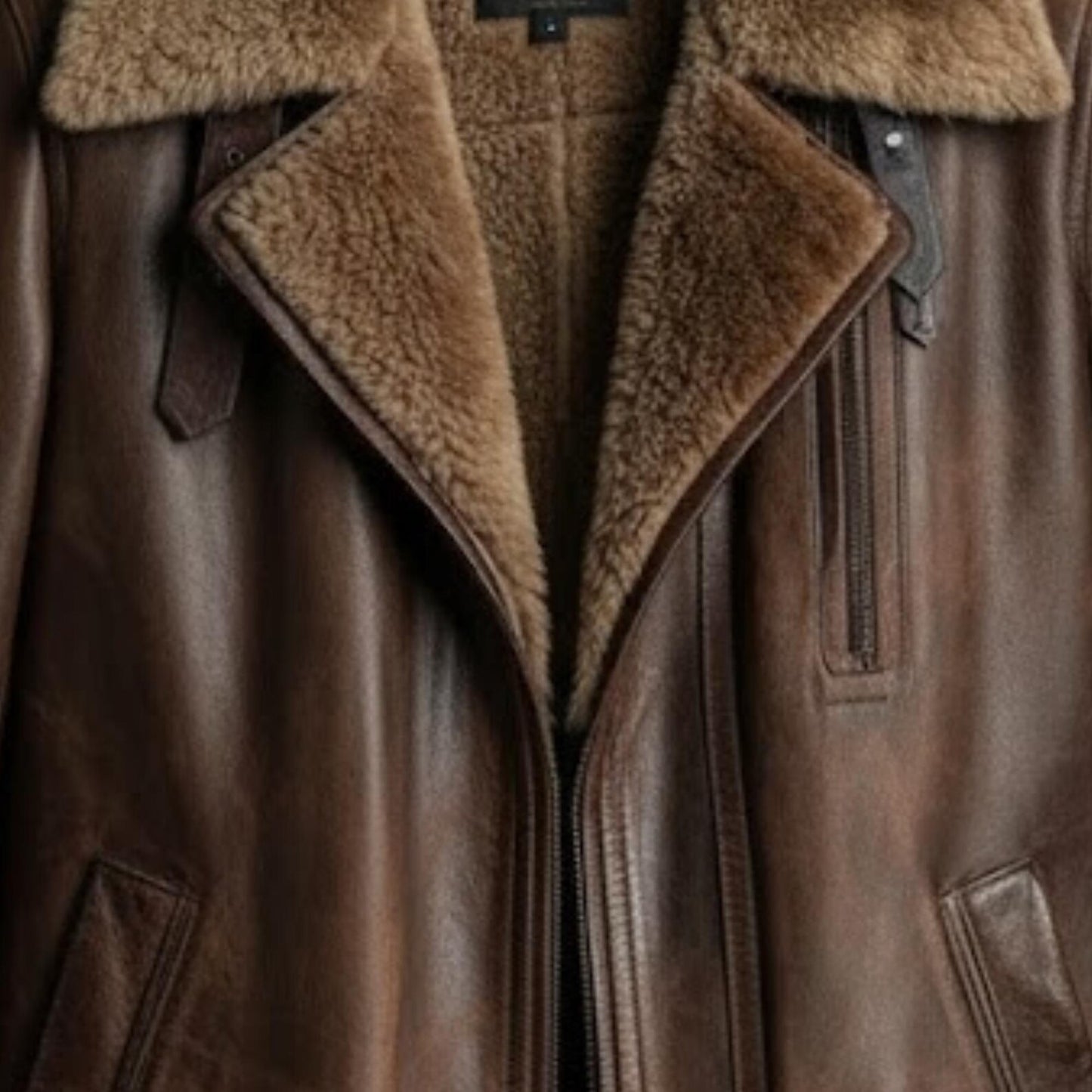 Handmade Brown Shearling Jacket – Women's Leather B3 Bomber Coat, Aviator Style Winter Gift