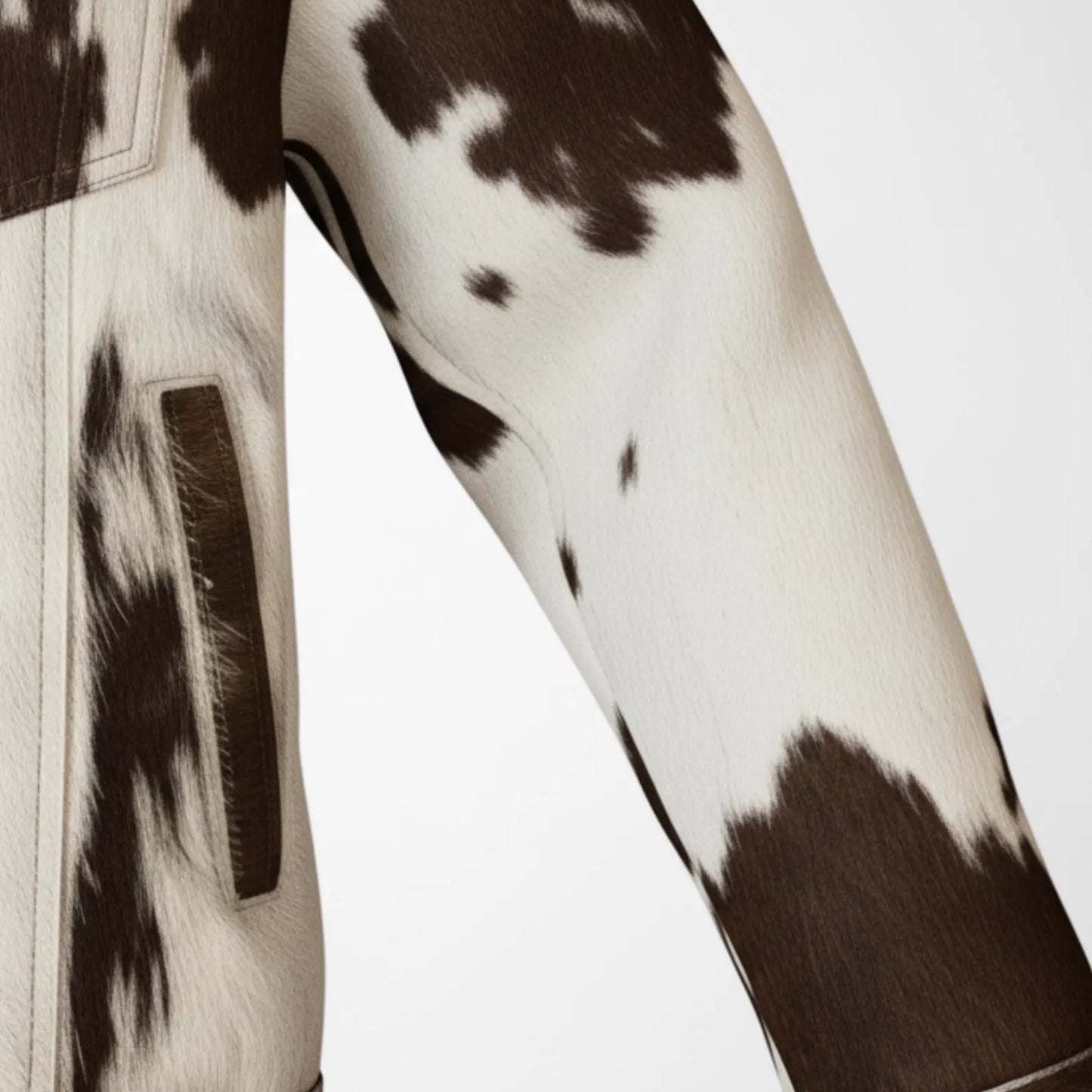 Vintage Cow Print Leather Jacket, Handmade Hair on Cowhide Coat, Western Rodeo Style