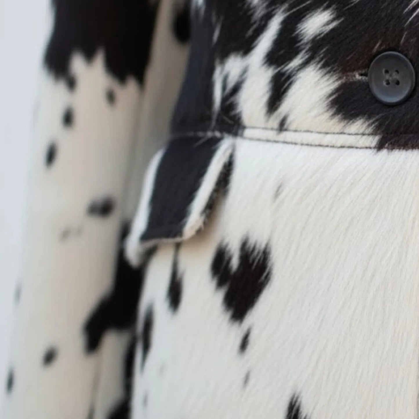 Handmade Black and White Cowhide Jacket – Mens Western Wear, Real Hair On Hide Coat