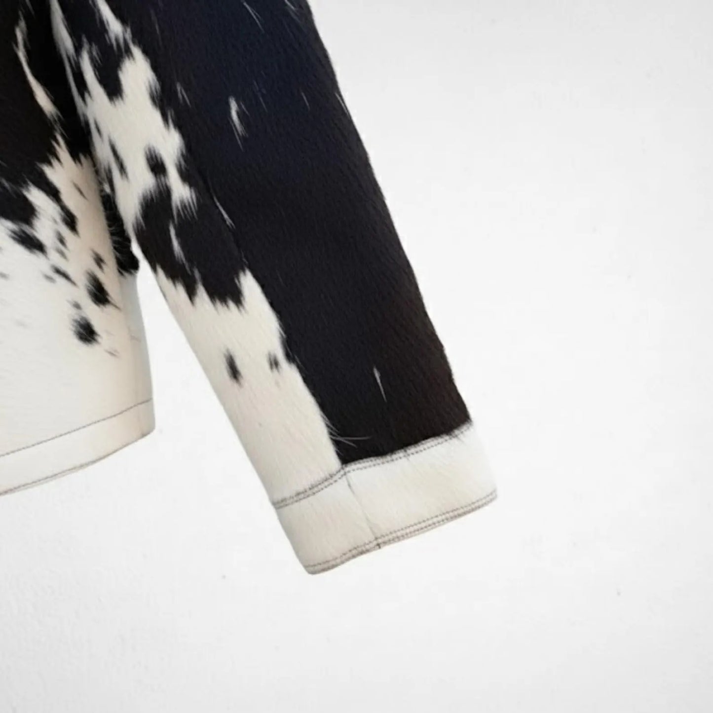 Handmade Black and White Cowhide Jacket – Mens Western Wear, Real Hair On Hide Coat