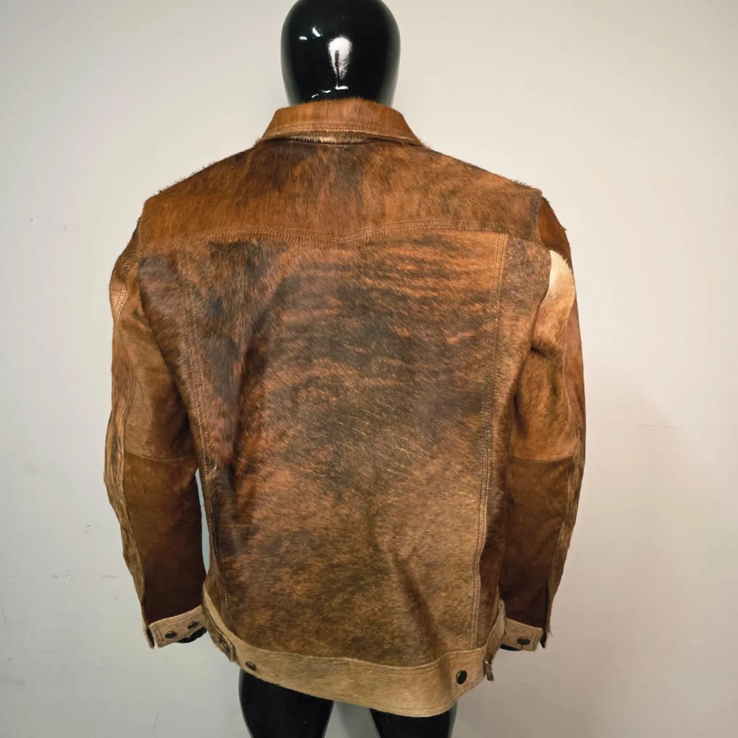 Handmade Brown Hair On Hide Jacket – Mens Western Jacket, Cowboy Trucker Style