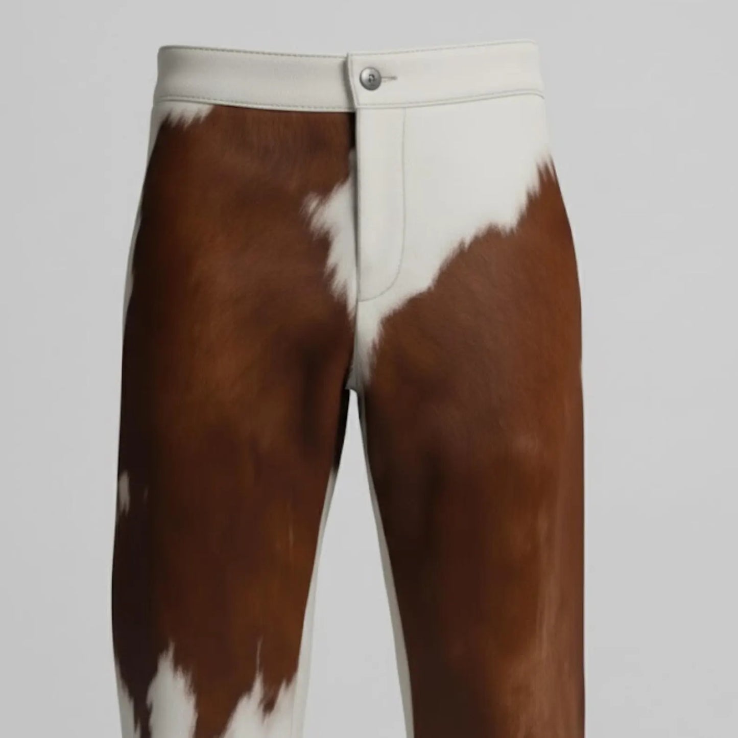 Handmade Brown Cow Print Pants - Western Pants for Rodeo & Festival Outfits