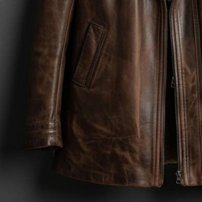 Handmade Brown Shearling Jacket – Women's Leather B3 Bomber Coat, Aviator Style Winter Gift