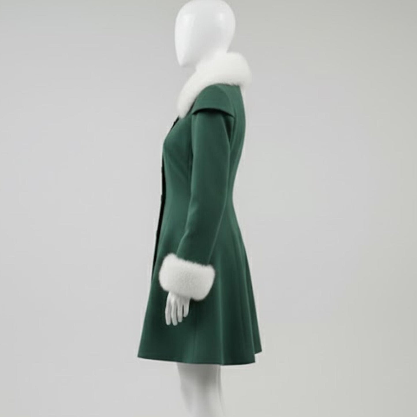 Handmade Emerald Green Wool Princess Coat – Vintage Inspired Winter Wedding & Holiday Outerwear
