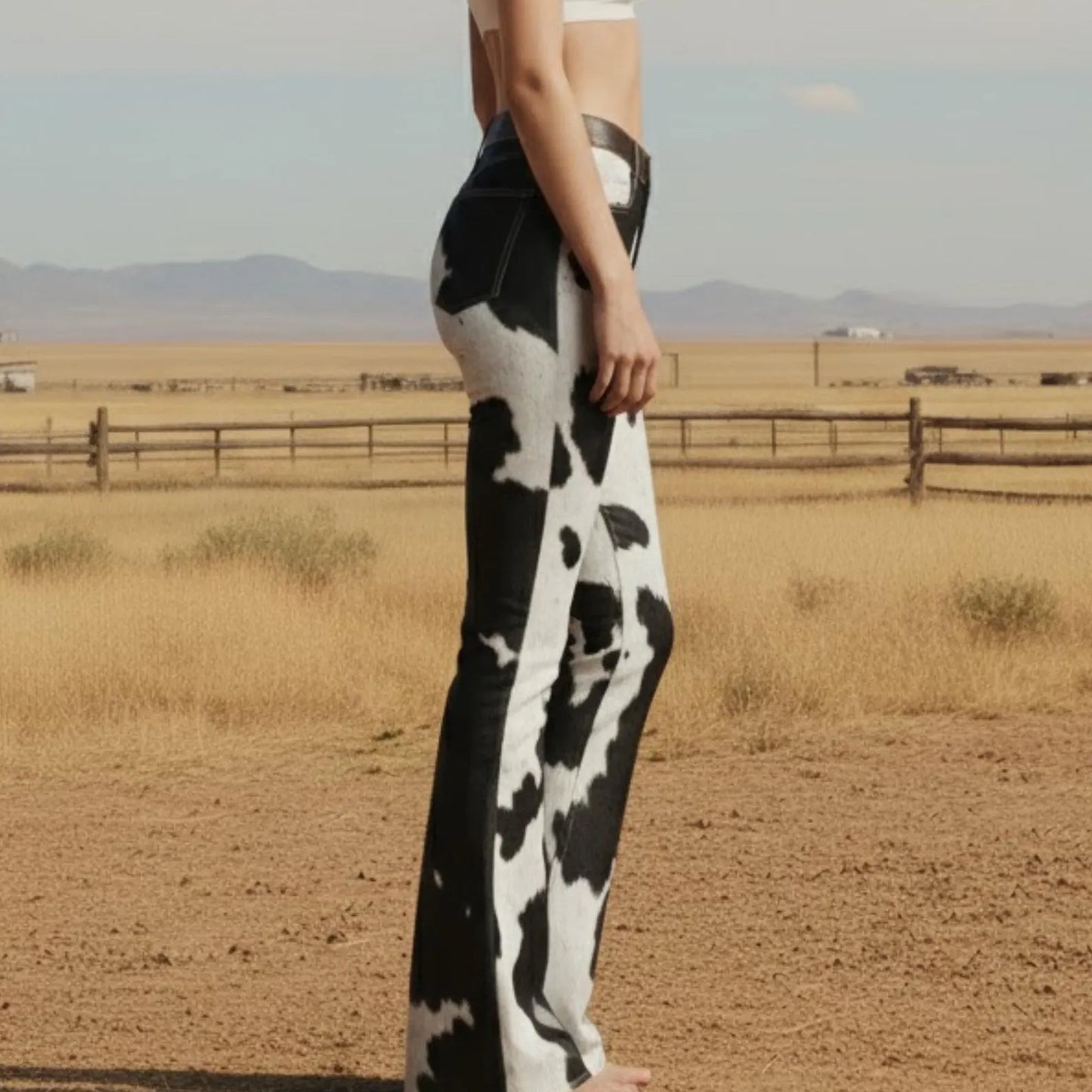 Custom Cowhide Brown Leather Pants – Unique Western Style Fashion