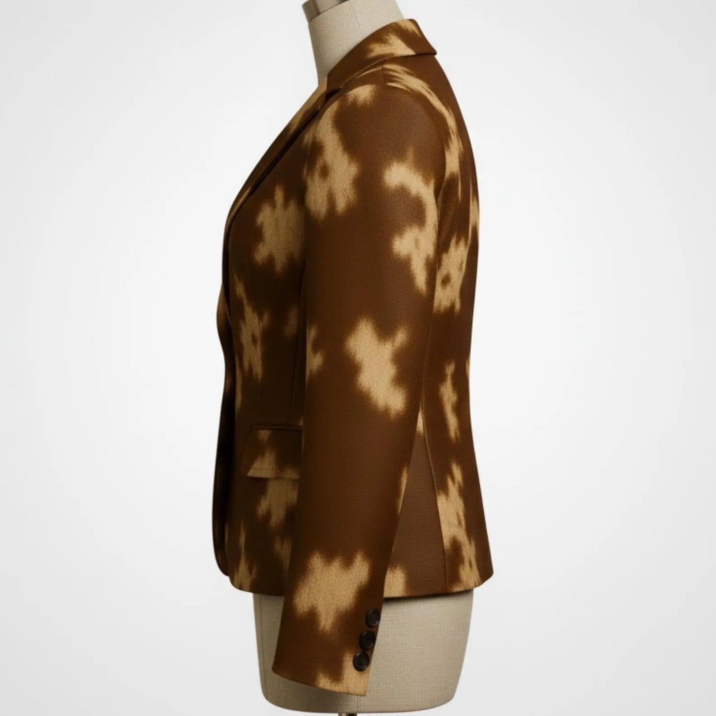 Handmade Brown Faux Fur Blazer – Giraffe Print Statement Jacket for Women