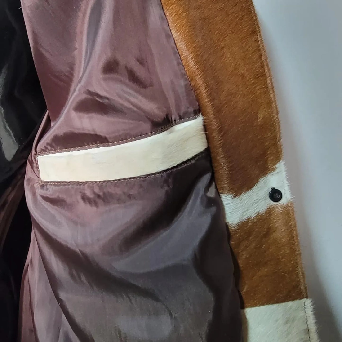 Handmade Brown White Cowhide Jacket for Men Hair On Hide Western Blazer