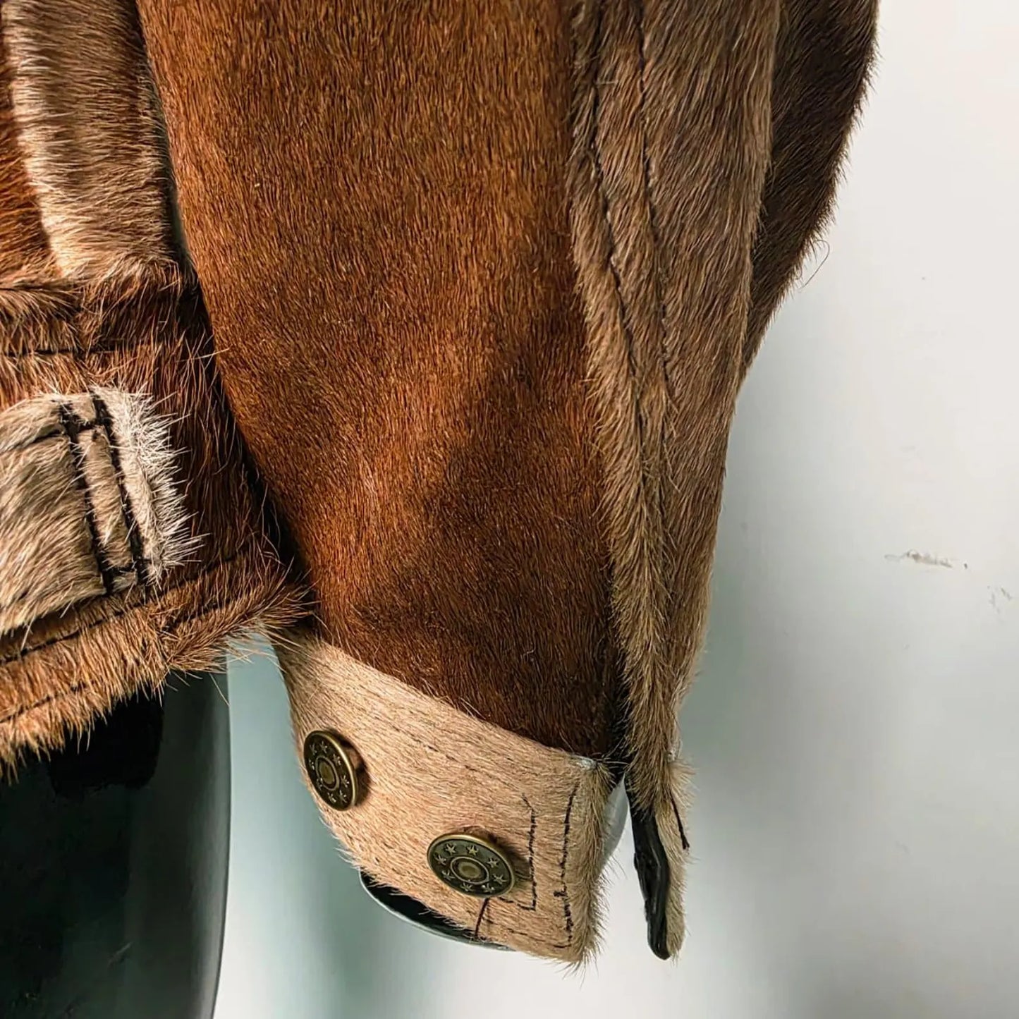 Handmade Brown Hair On Hide Jacket – Mens Western Jacket, Cowboy Trucker Style