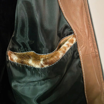 Handmade Brown White Speckled Cowhide Jacket, A Unique Western Hair on Hide Coat