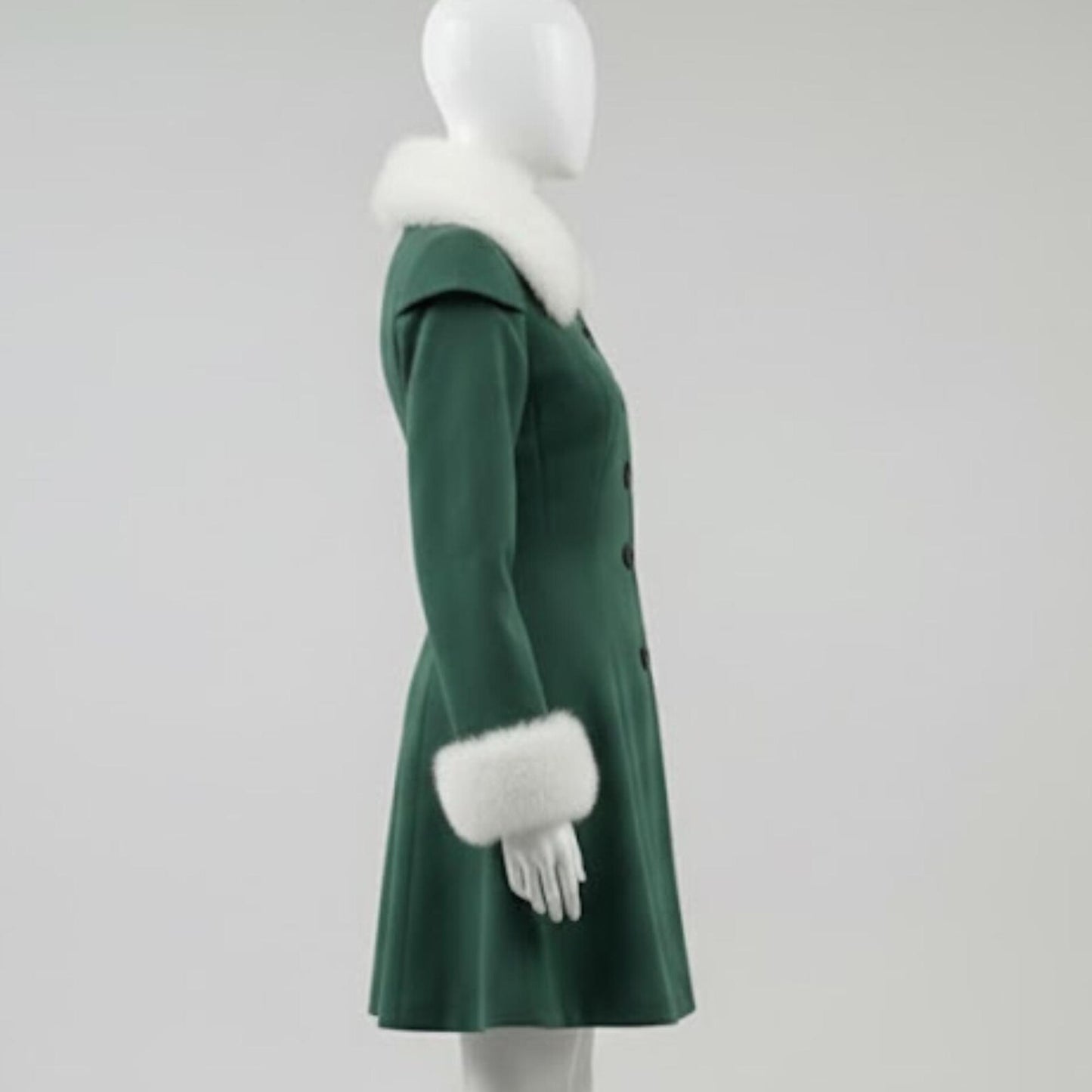 Handmade Emerald Green Wool Princess Coat – Vintage Inspired Winter Wedding & Holiday Outerwear