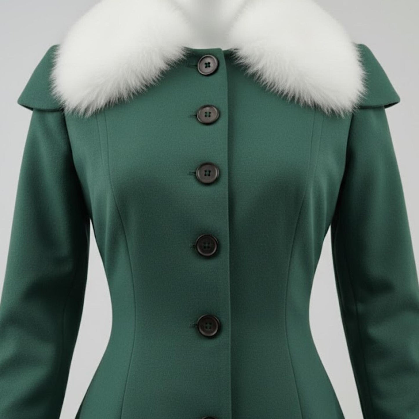 Handmade Emerald Green Wool Princess Coat – Vintage Inspired Winter Wedding & Holiday Outerwear