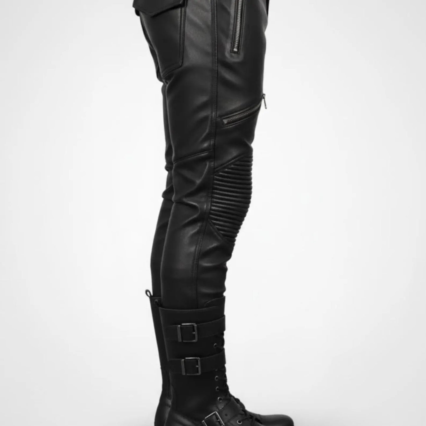 Handmade Black Leather Pants – Men's Biker Pants for a Rockstar Look