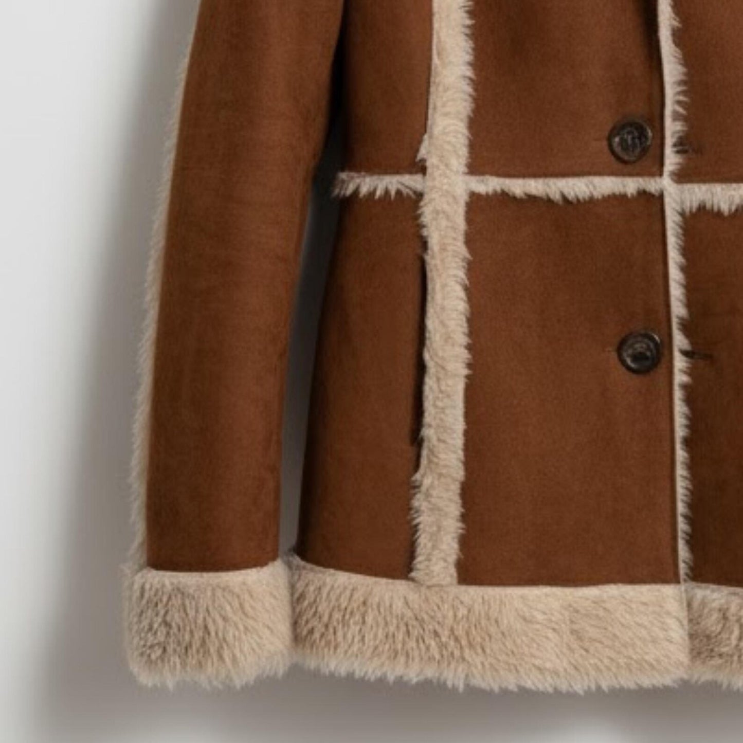 Handmade Brown Sheepskin Shearling Coat - Warm Cozy Womens Jacket