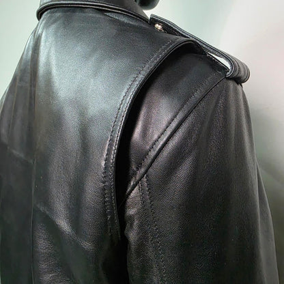 Handmade Black Leather Jacket – Men's Biker Style Motorcycle Jacket