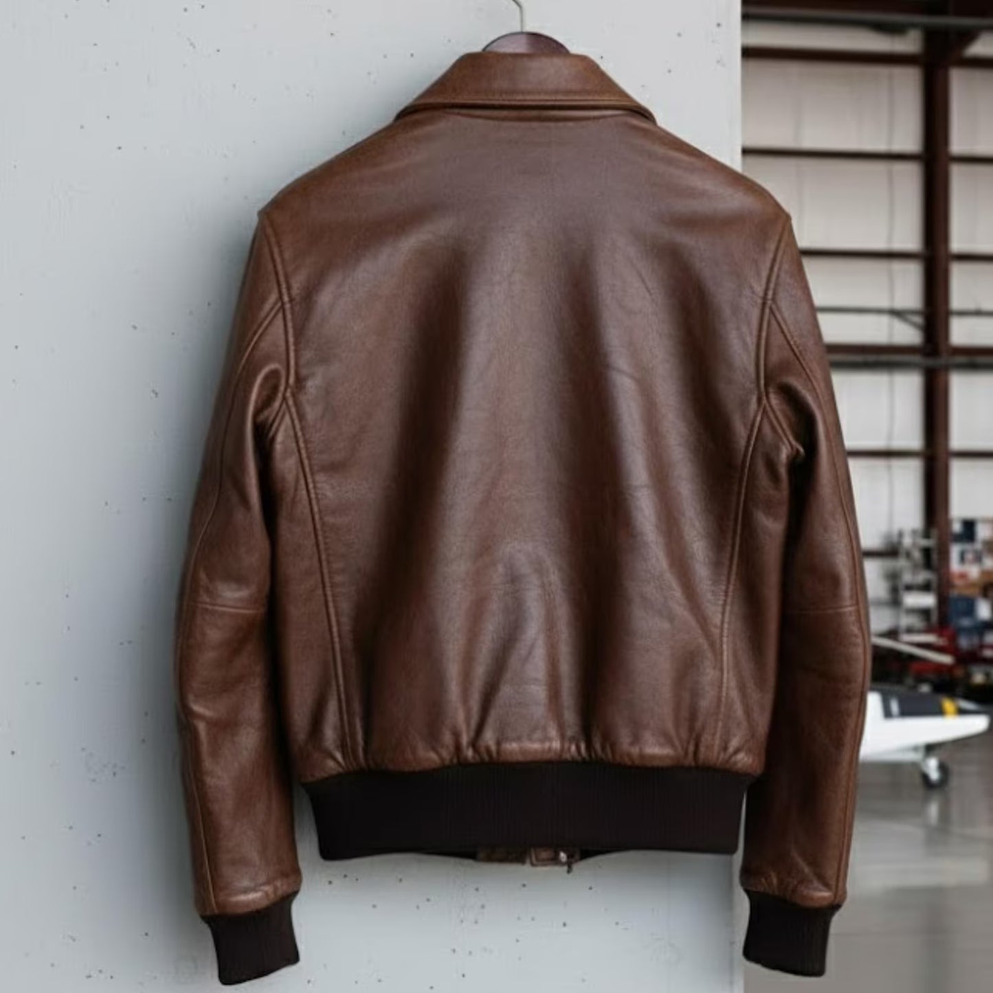 Handmade Brown Leather Jacket – Men's Bomber Style Outerwear Gift