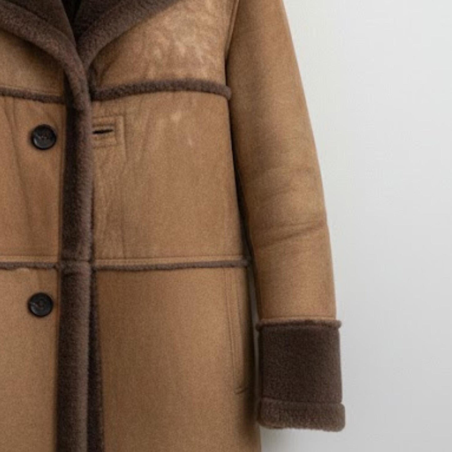 Handmade Brown Shearling Leather Coat for Women Fur Lined Winter Jacket for new year