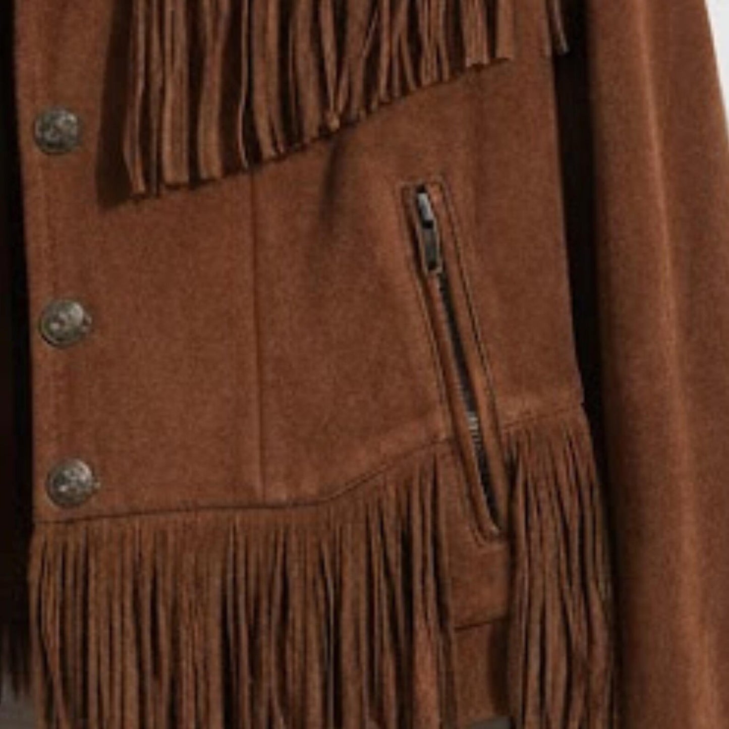 Handmade Brown Suede Fringe Jacket – Western Style Boho Outerwear