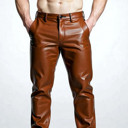 Handmade Green Biker Leather Pants for Men, Custom Edgy Streetwear Trousers Gift.