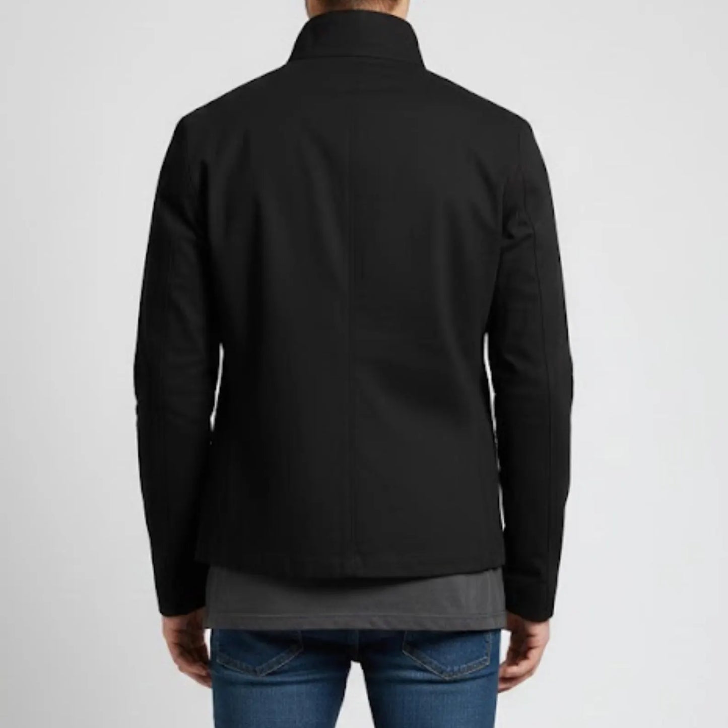 Handmade Black Cotton Asymmetrical Jacket – Avant Garde Minimalist Tech wear Coat