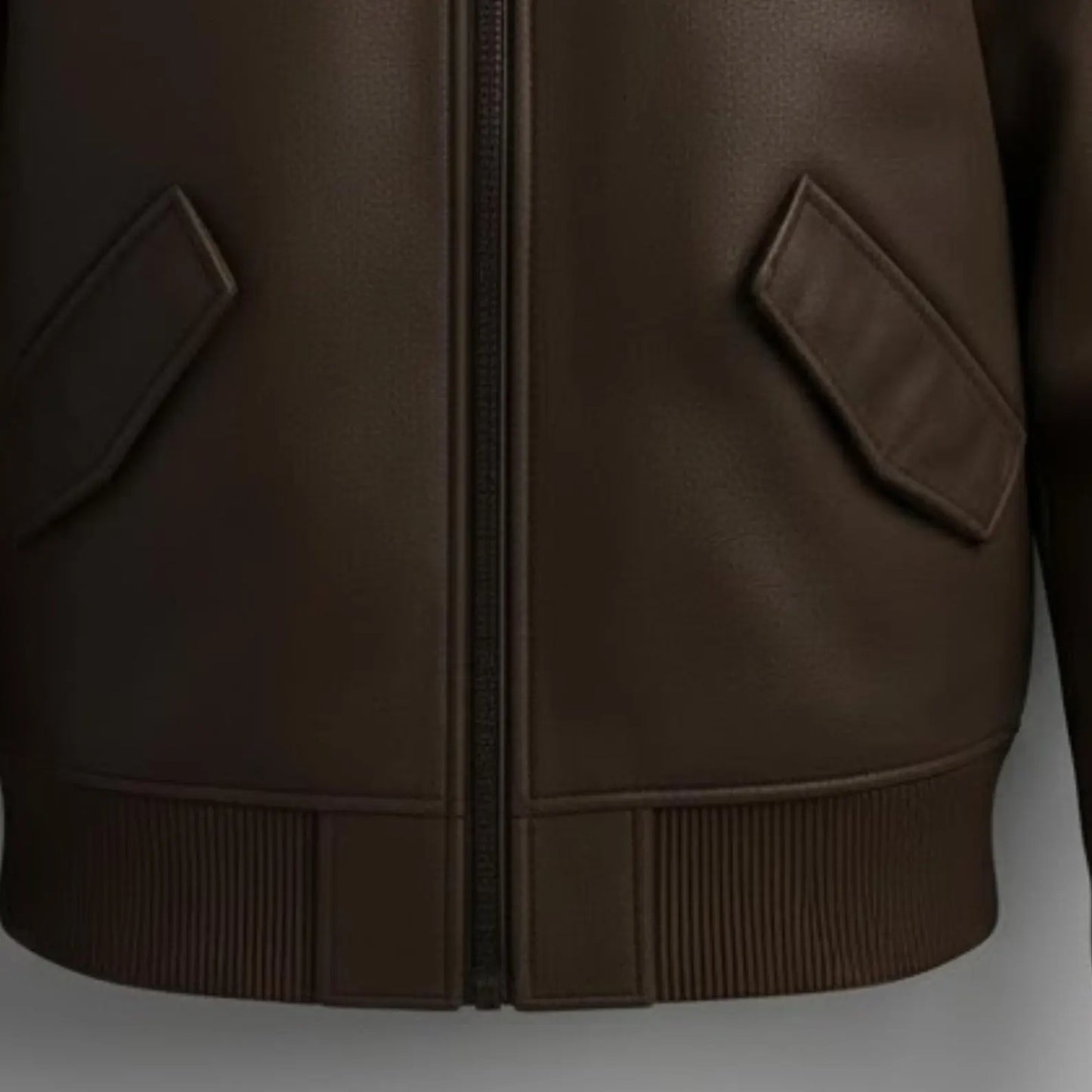 Handmade Brown Leather Bomber Jacket – Men's Casual Outerwear Gift