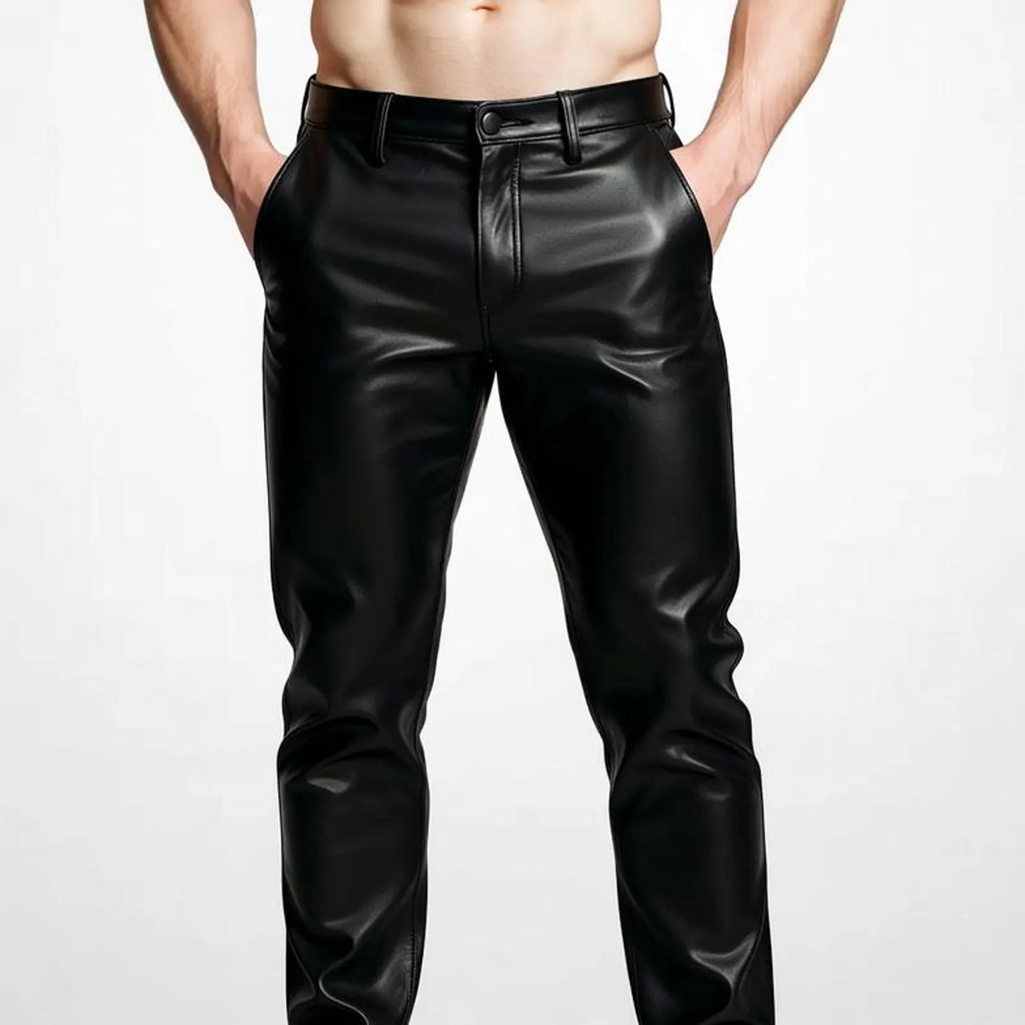 Handmade Green Biker Leather Pants for Men, Custom Edgy Streetwear Trousers Gift.