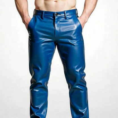 Handmade Green Biker Leather Pants for Men, Custom Edgy Streetwear Trousers Gift.